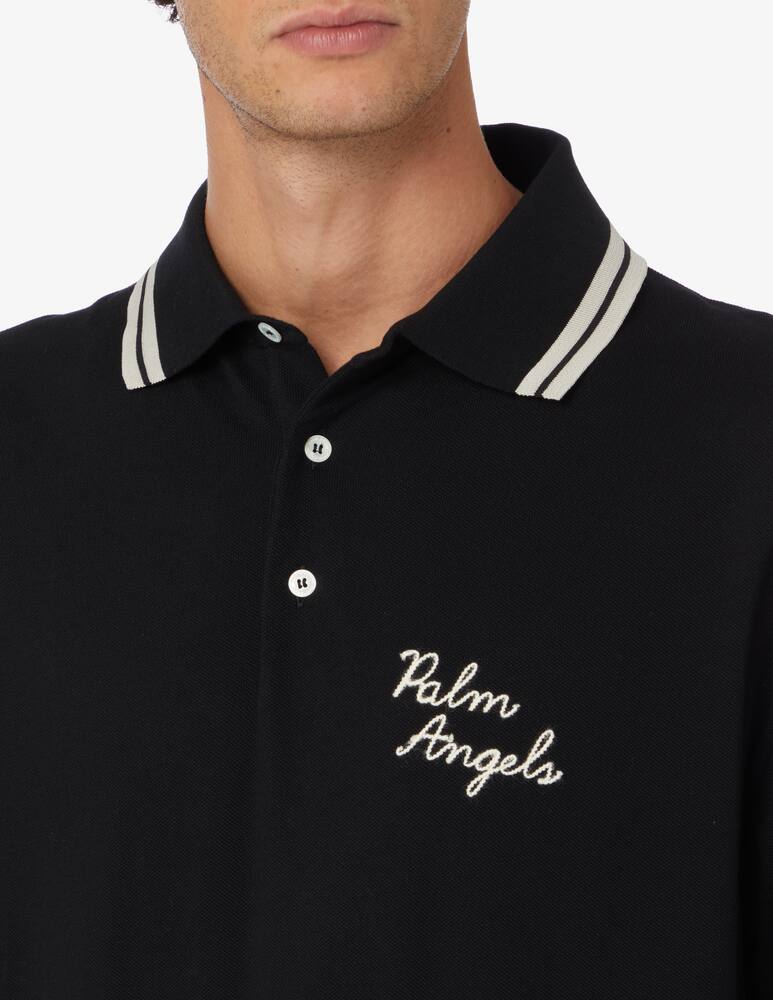 rinascente Palm Angels Polo con logo ricamato - Nero