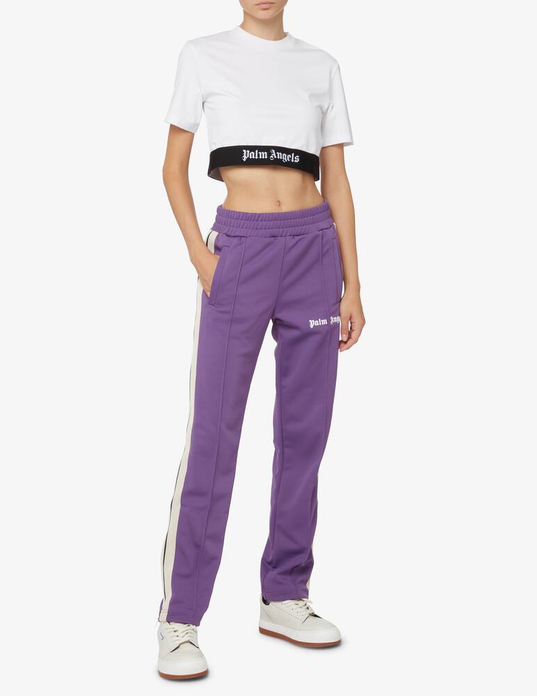 rinascente Palm Angels Cropped t-shirt with elastic - White