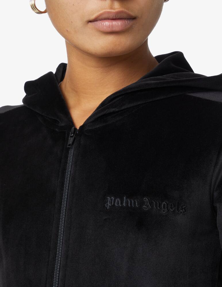 rinascente Palm Angels Cropped hoodie zip - Black