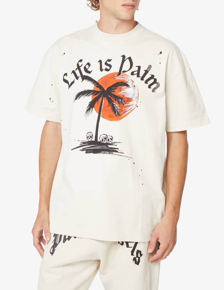 Palm Angels Gd sunset palm classic tee - Bianco - immagine 1 Palm Angels Gd sunset palm classic tee - Bianco - immagine 1