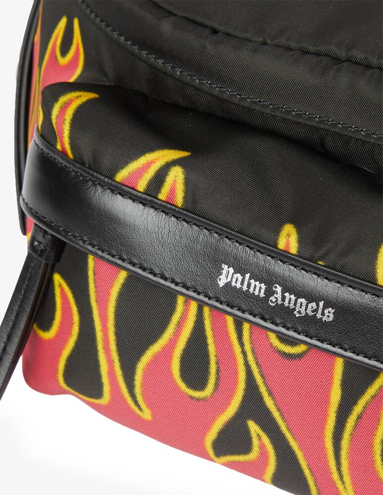 rinascente Palm Angels Zainetto printed flames - Nero