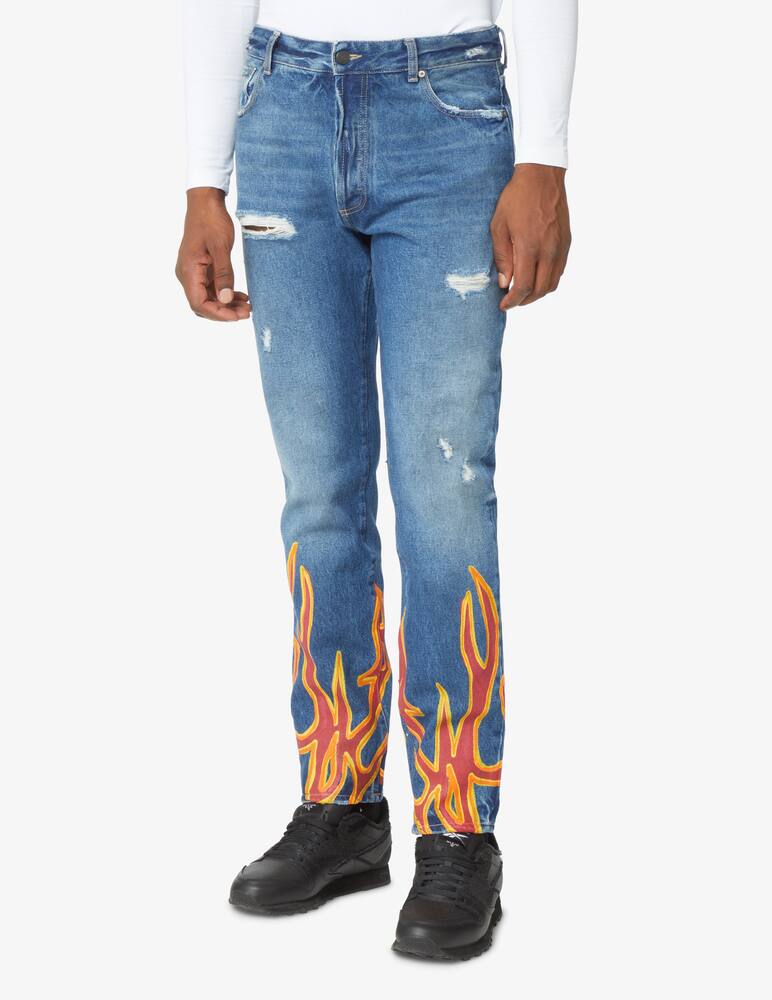 rinascente Palm Angels Burning regular 5pocket pant - Blue
