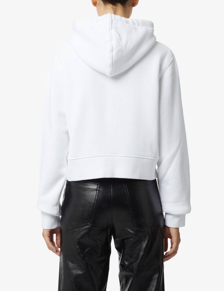 rinascente Palm Angels Felpa con cappuccio vernice e strass - Bianco