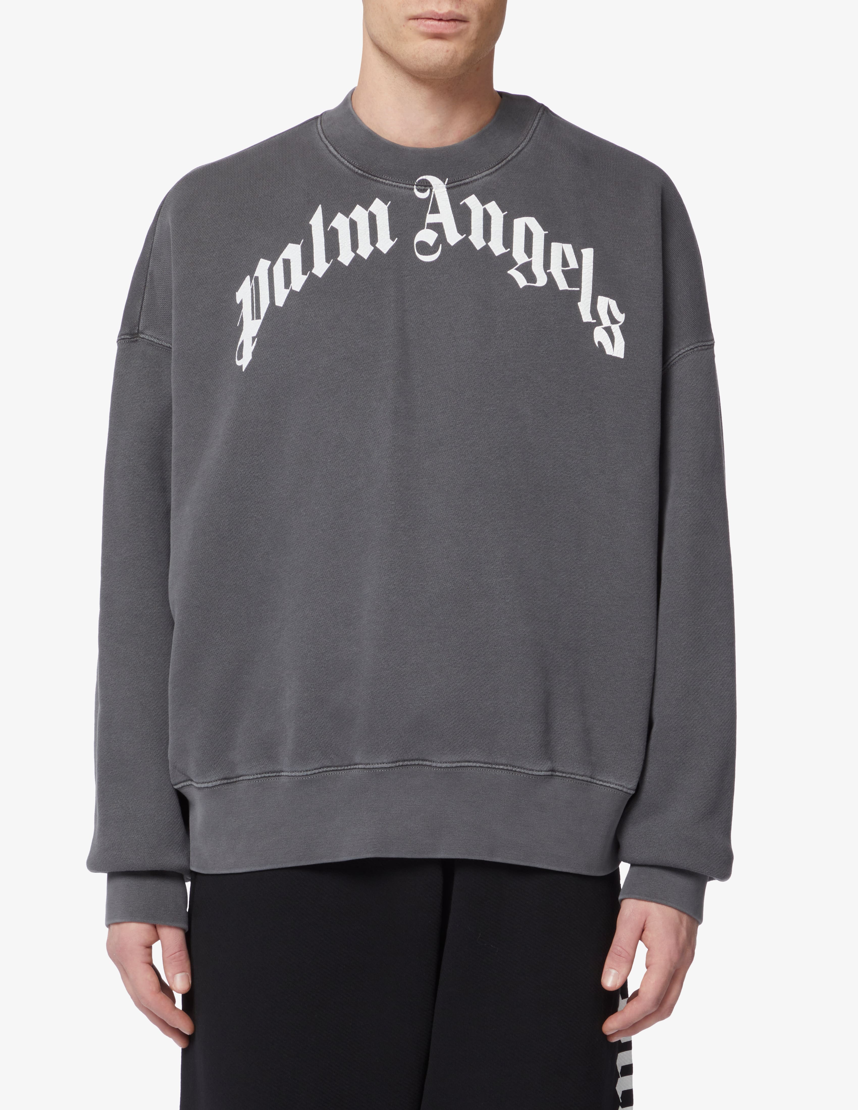 Palm Angels Felpa girocollo con stampa logo PMBA080C99FLE0010310