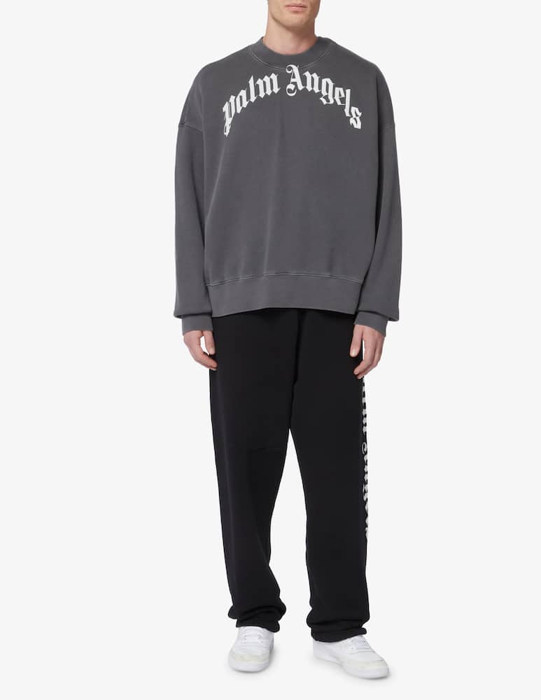 rinascente Palm Angels Curved logo crewneck jumper 