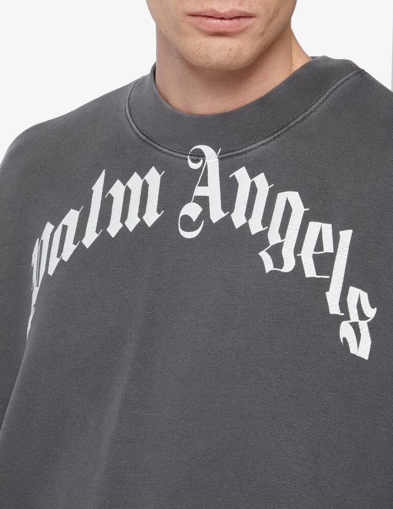 rinascente Palm Angels Curved logo crewneck jumper 