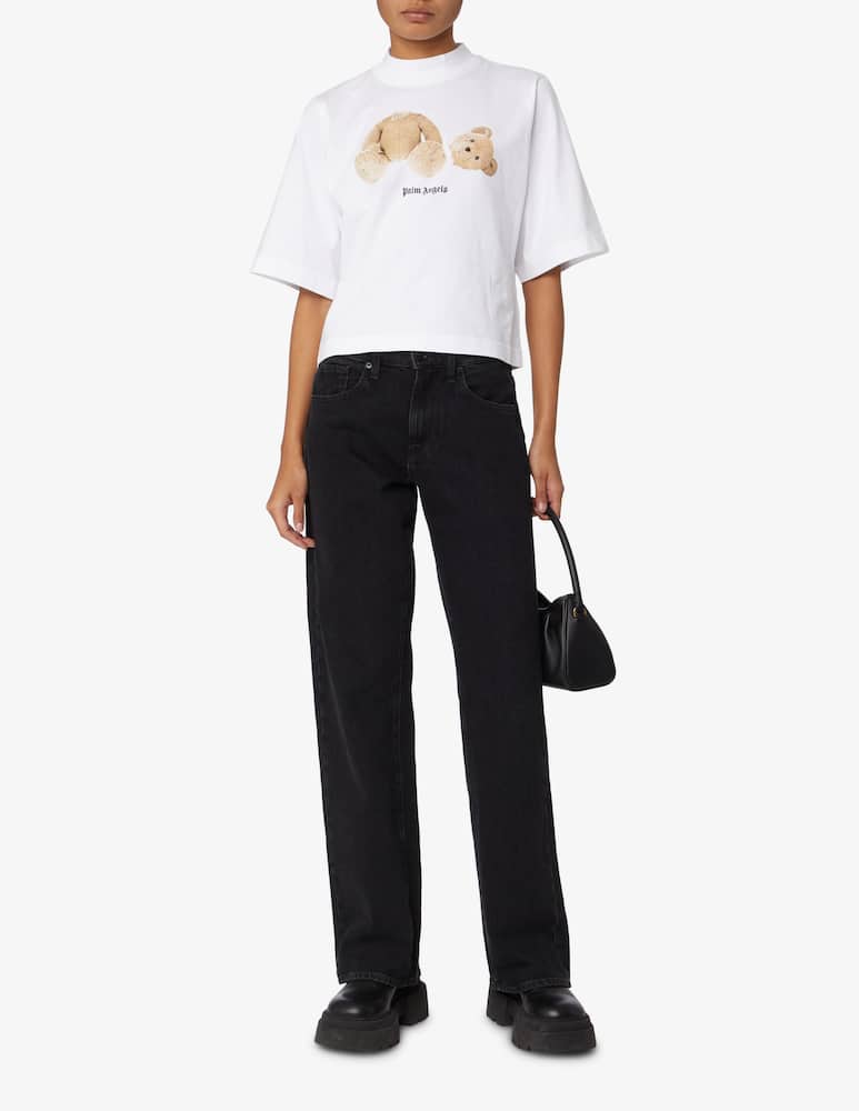 rinascente Palm Angels T-shirt crop Bear - Bianco