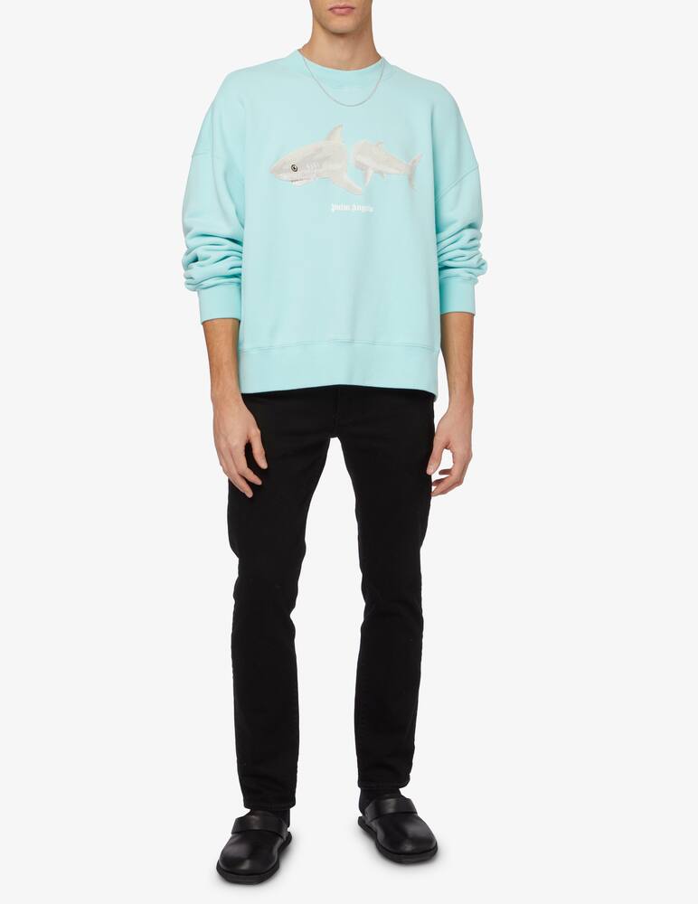 rinascente Palm Angels White shark crewneck jumper 