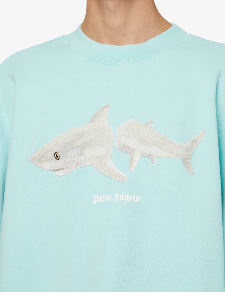rinascente Palm Angels White shark crewneck jumper 