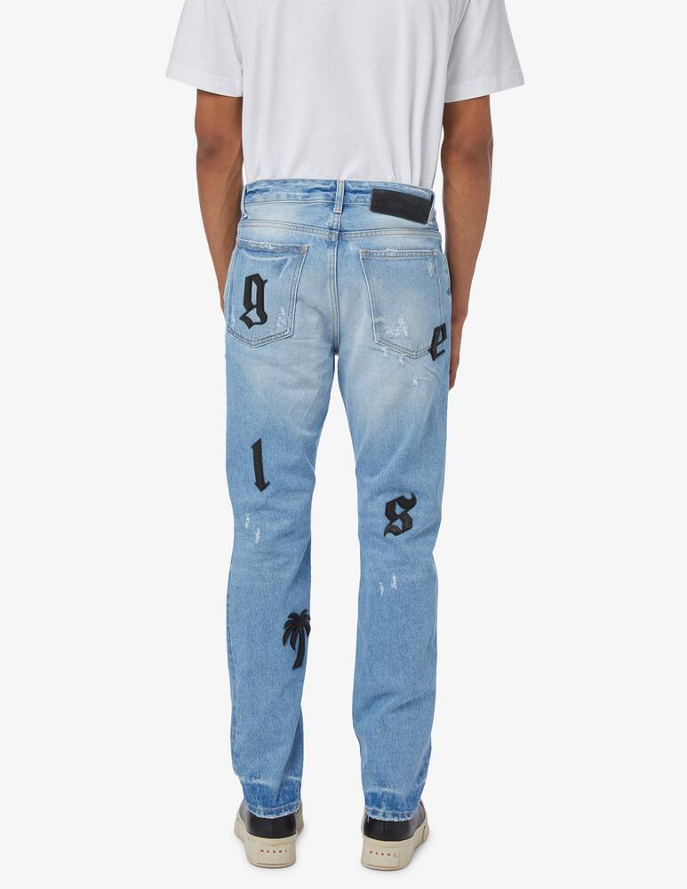 rinascente Palm Angels Logo patch 5 pocket trousers 