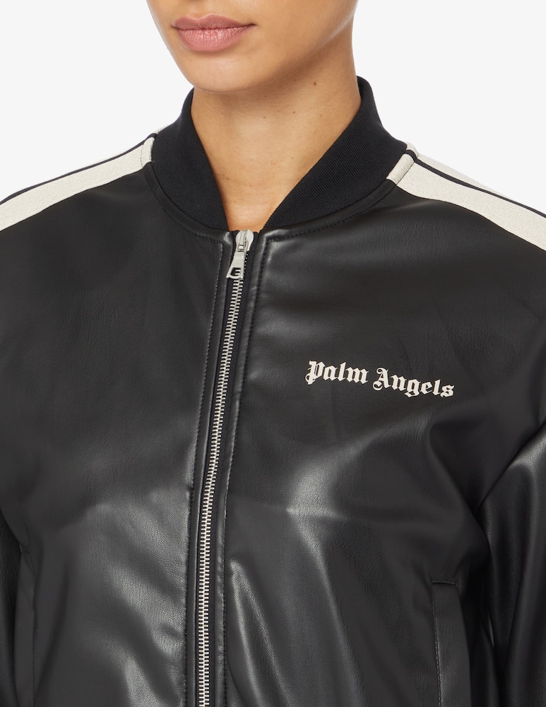 rinascente Palm Angels Faux leather trucker jacket