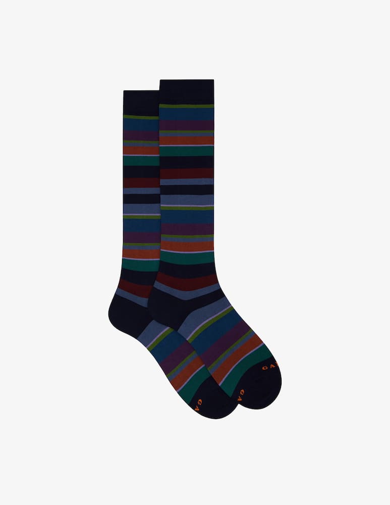 Gallo Calzino lungo leggero righe multicolor - immagine 1 Gallo Calzino lungo leggero righe multicolor - immagine 1