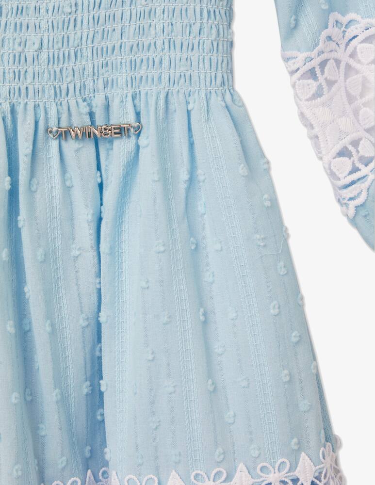 rinascente Twinset Vestitino in mussola con pizzo - Blu