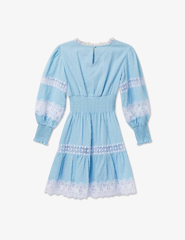 rinascente Twinset Vestitino in mussola con pizzo - Blu