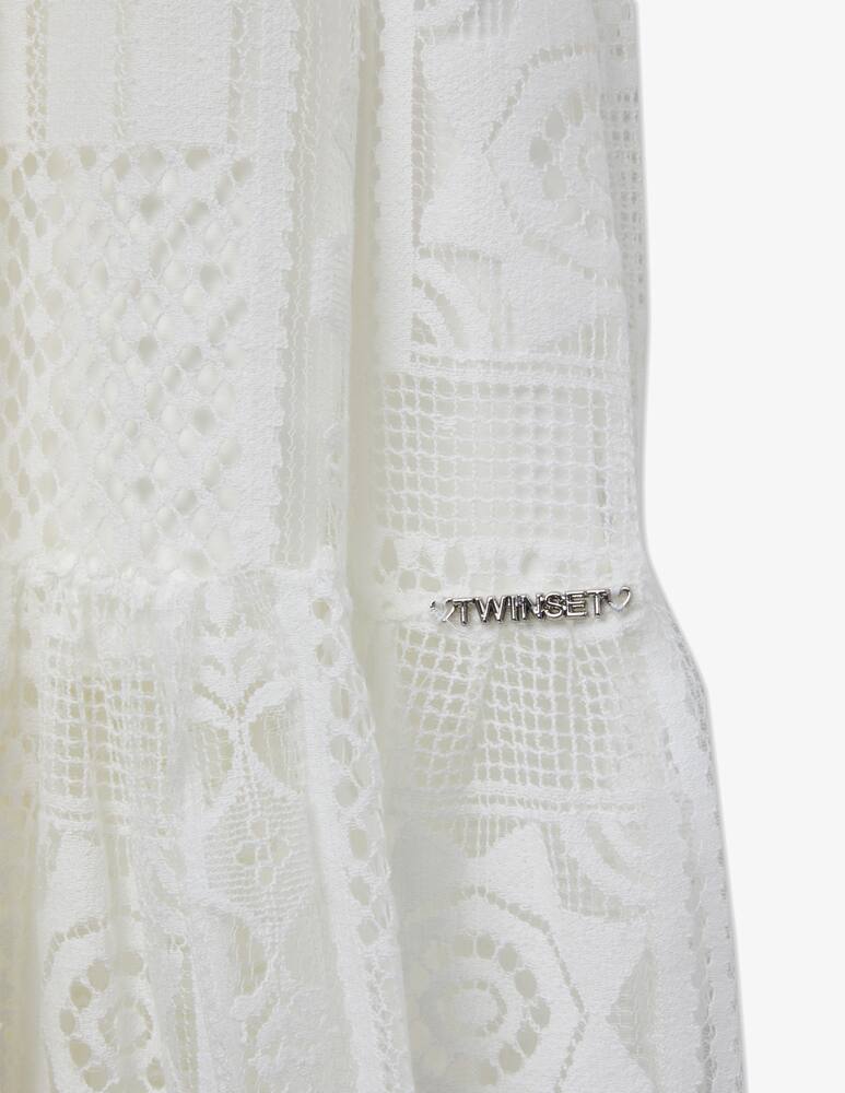 rinascente Twinset Long patchwork dress - Bianco