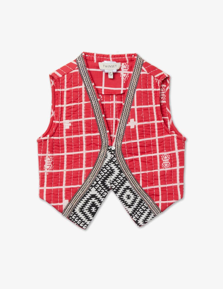 Twinset Etnic matelasse gilet - Rosso - picture 1 Twinset Etnic matelasse gilet - Rosso - picture 1