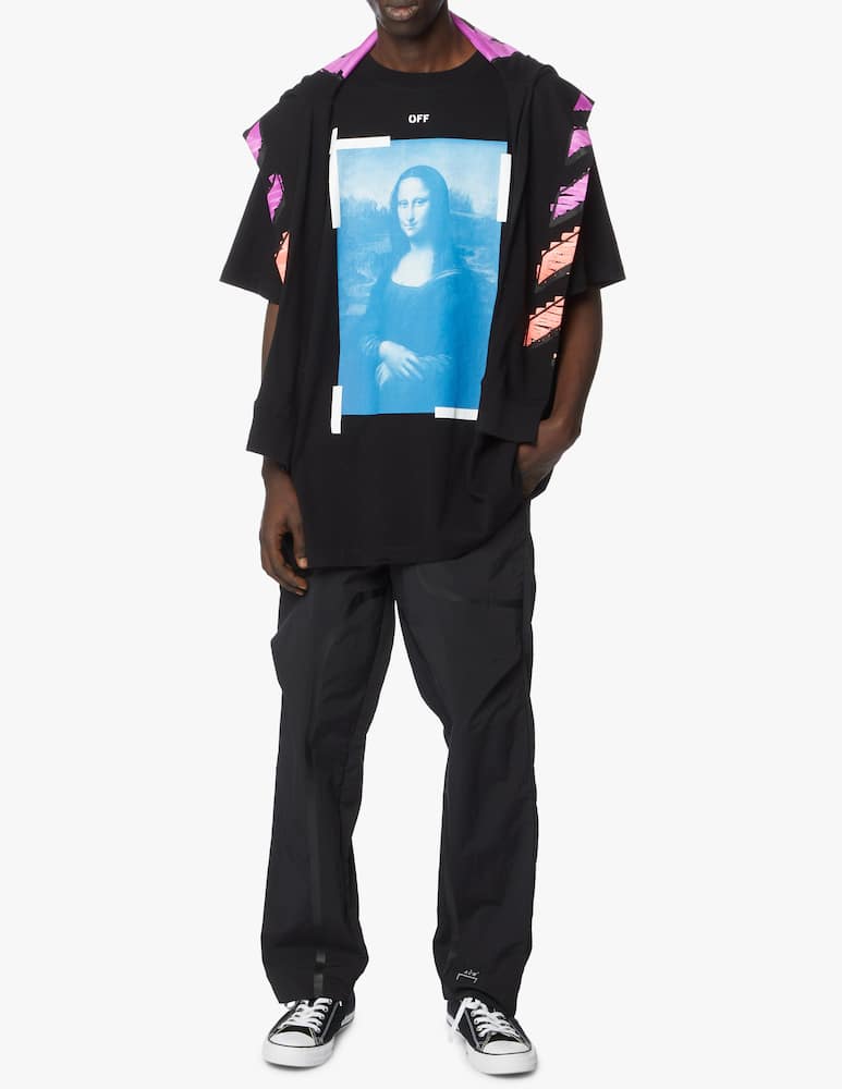 rinascente Off-White Maglietta girocollo over blue monalisa