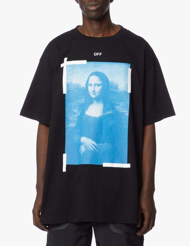 rinascente Off-White Maglietta girocollo over blue monalisa