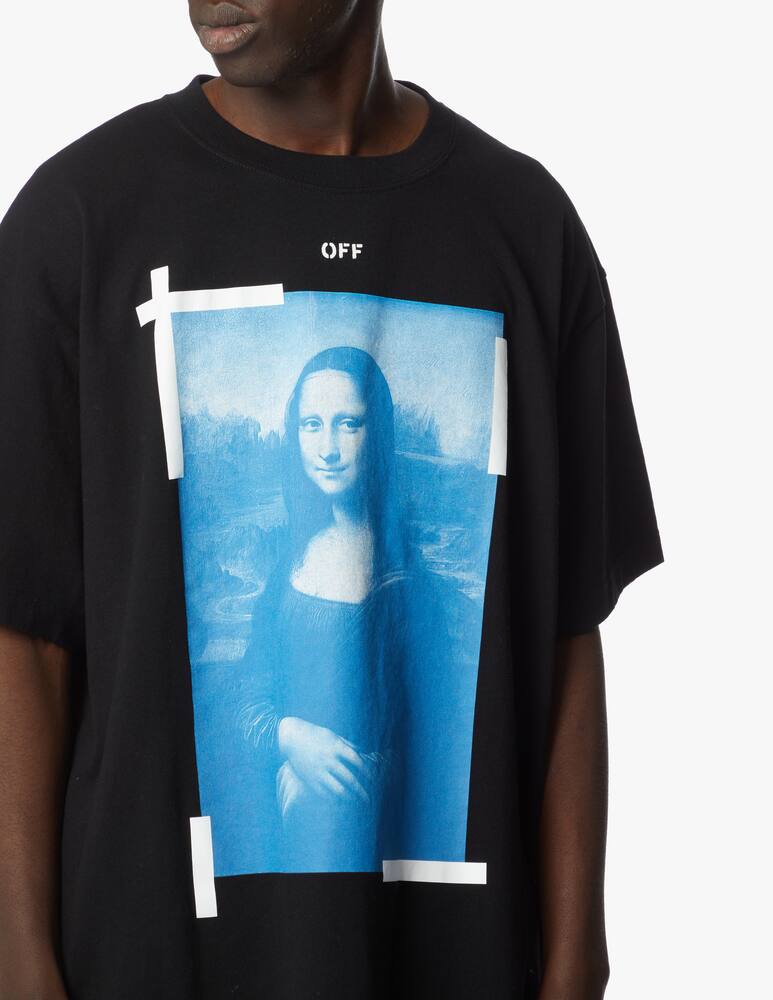 rinascente Off-White Maglietta girocollo over blue monalisa