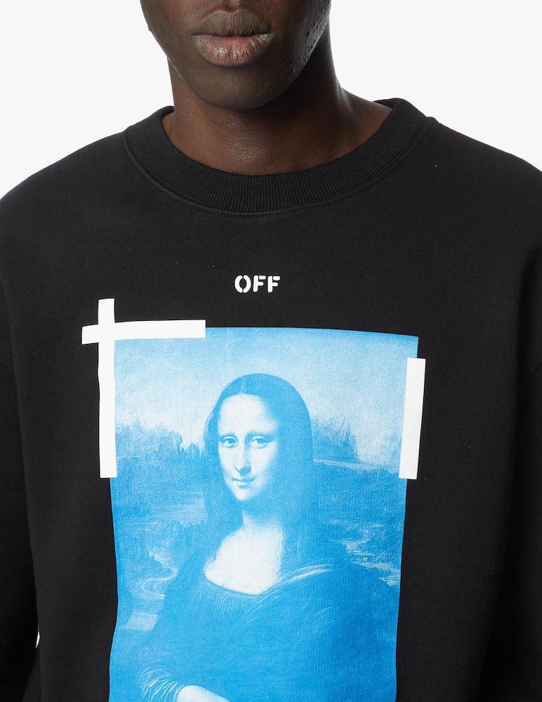 rinascente Off-White Felpa girocollo slim blue monalisa