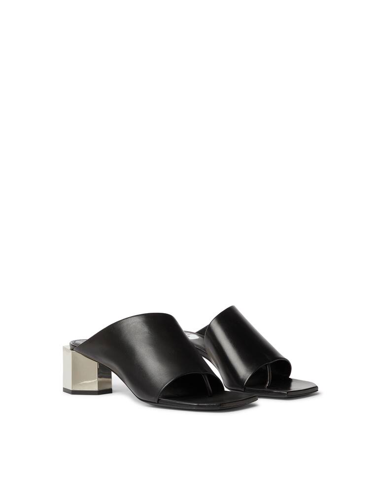 rinascente Off-White Mule con tacco e logo - nero