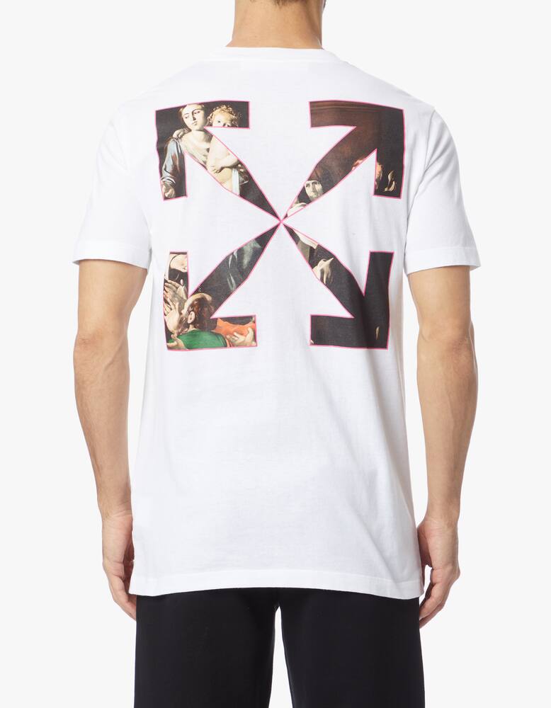 rinascente Off-White Maglietta girocollo slim sprayed caravaggio