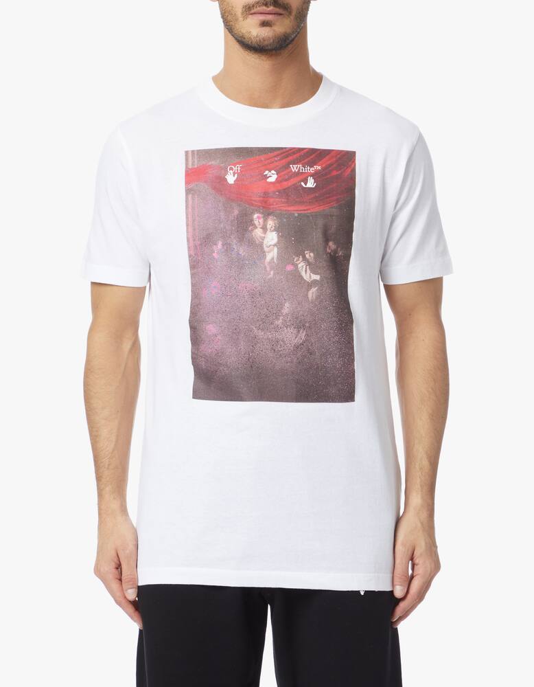rinascente Off-White Maglietta girocollo slim sprayed caravaggio