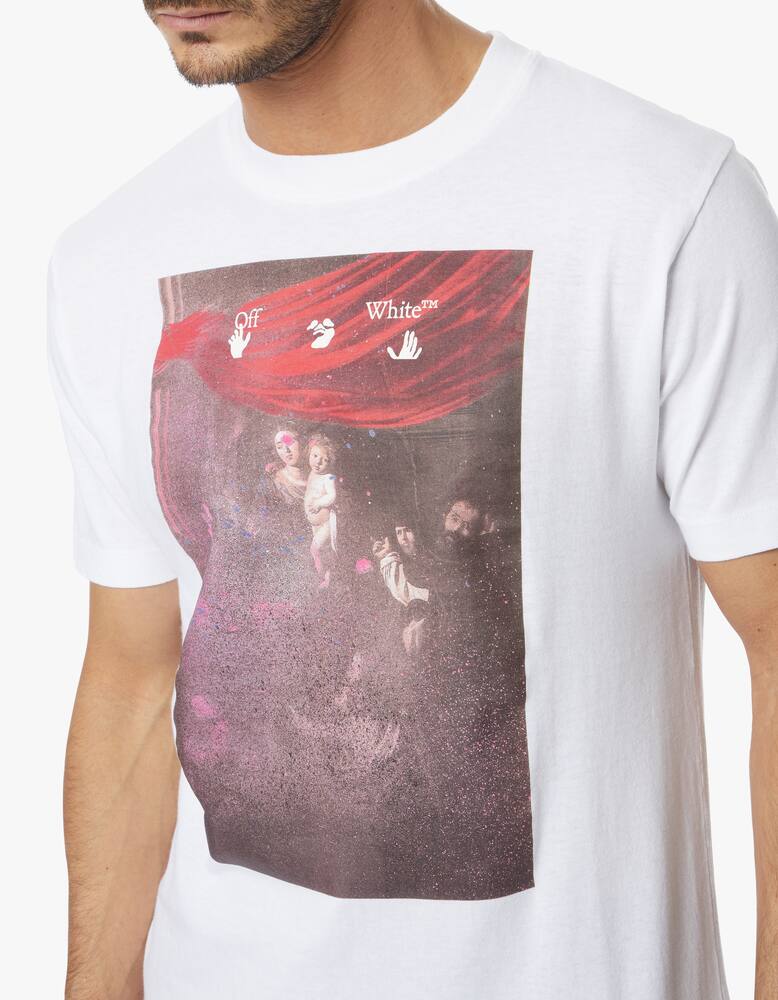 rinascente Off-White Maglietta girocollo slim sprayed caravaggio
