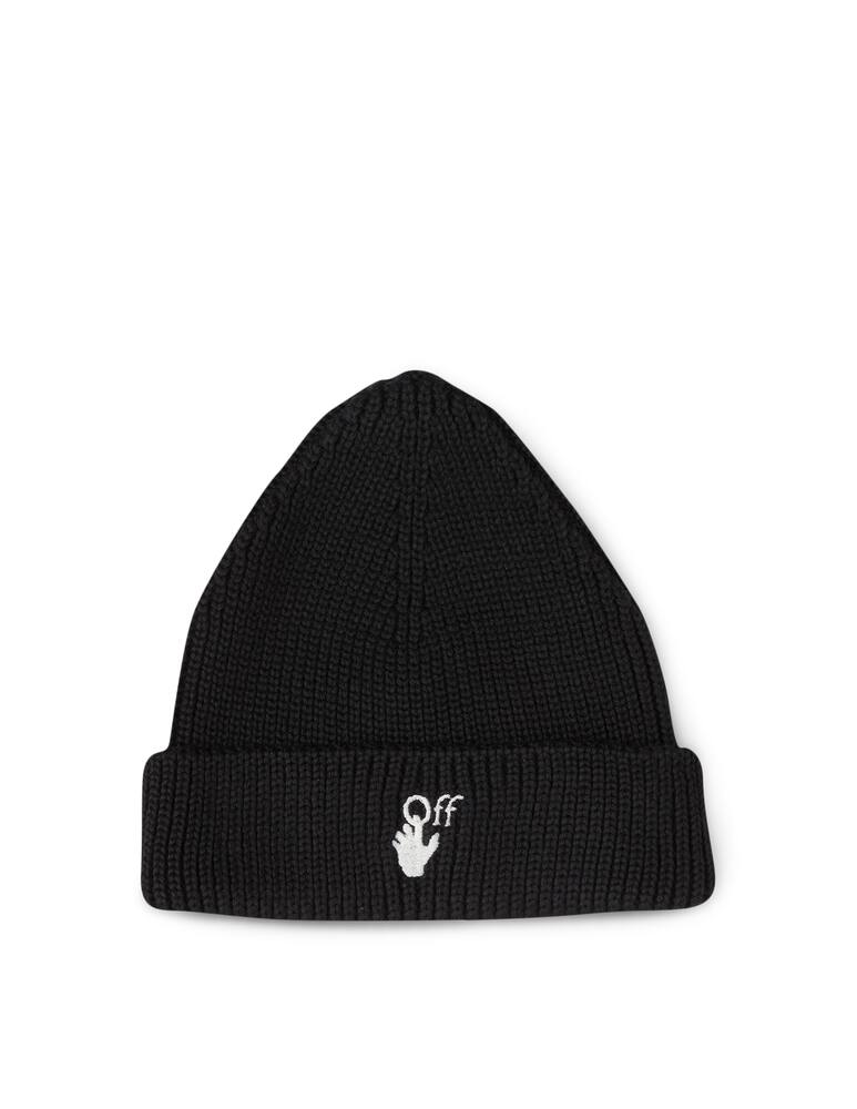 rinascente Off-White Hand off wool ribbed beanie