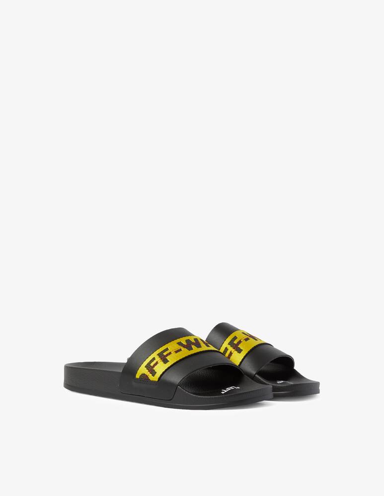rinascente Off-White Industrial pool slider black yellow  - Black