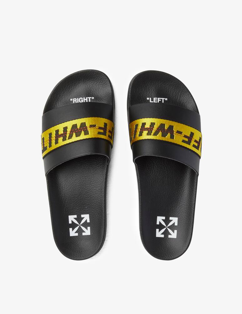 rinascente Off-White Industrial pool slider black yellow  - Black