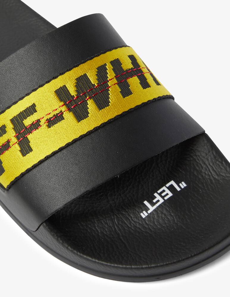 rinascente Off-White Industrial pool slider black yellow  - Black