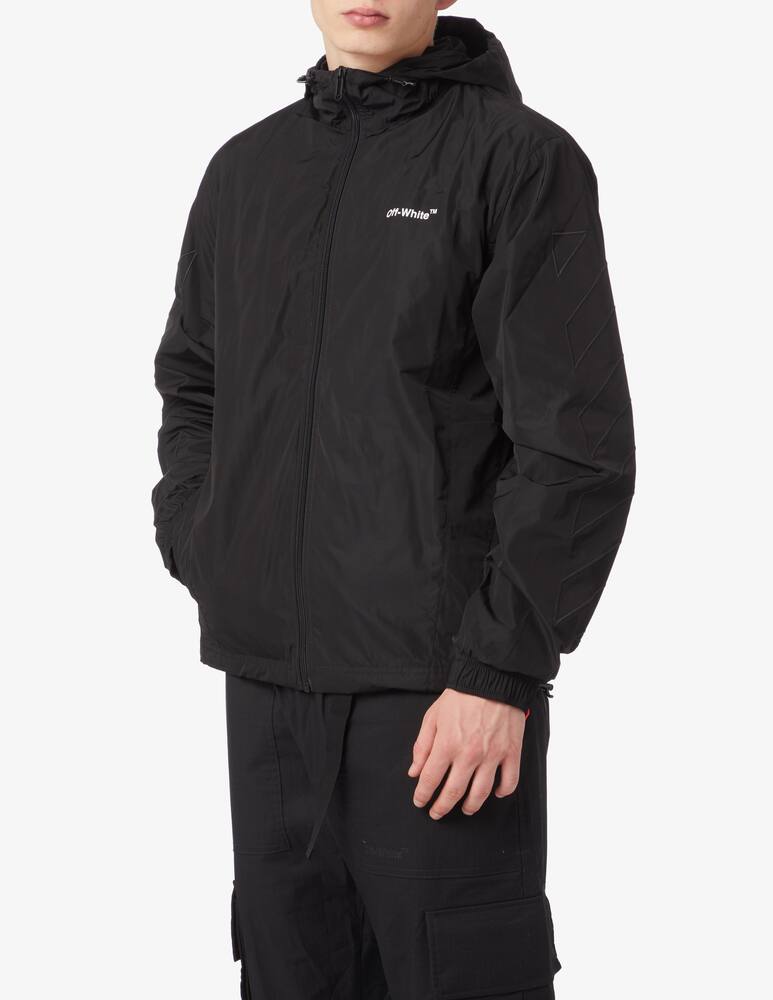 rinascente Off-White Felpa con cappuccio zip diagonal outline - Nero