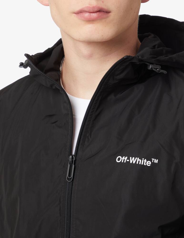 rinascente Off-White Felpa con cappuccio zip diagonal outline - Nero