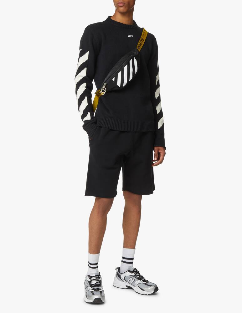 rinascente Off-White Diagonal knit crewneck - Black