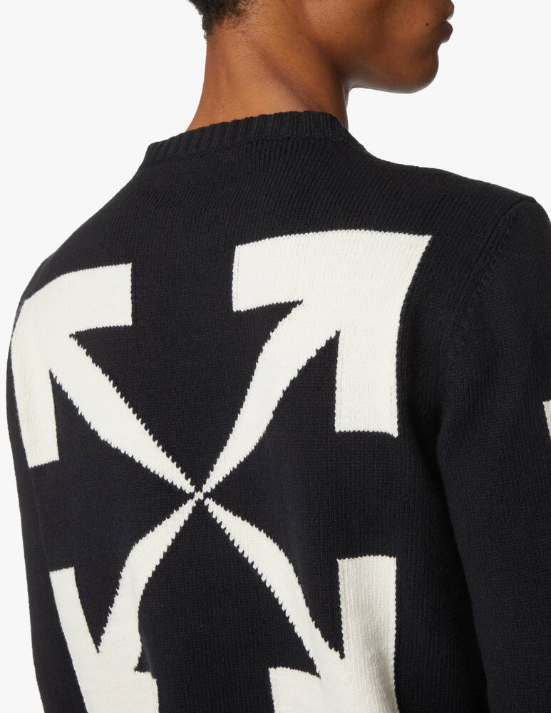 rinascente Off-White Diagonal knit crewneck - Black