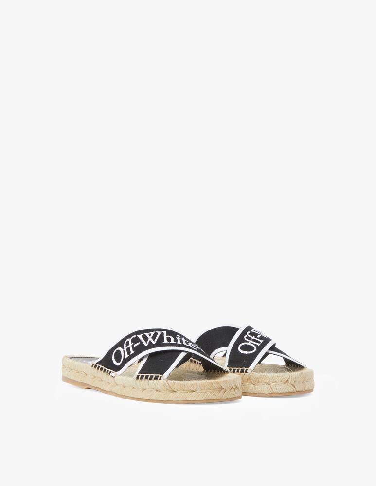 rinascente Off-White Criss Cross cotton espadrillas - black