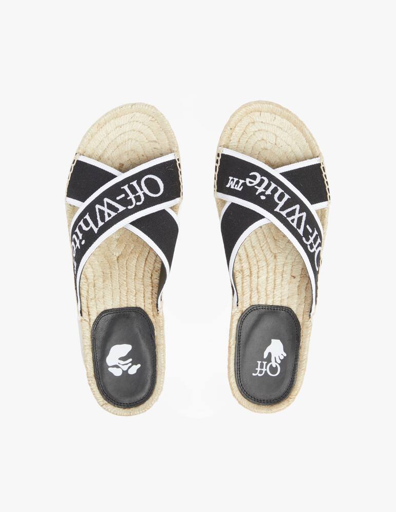 rinascente Off-White Criss Cross cotton espadrillas - black