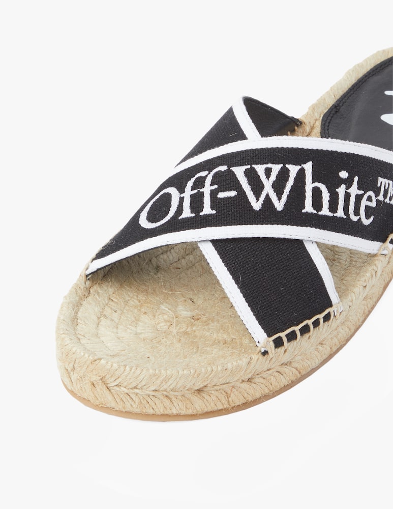 rinascente Off-White Criss Cross cotton espadrillas - black