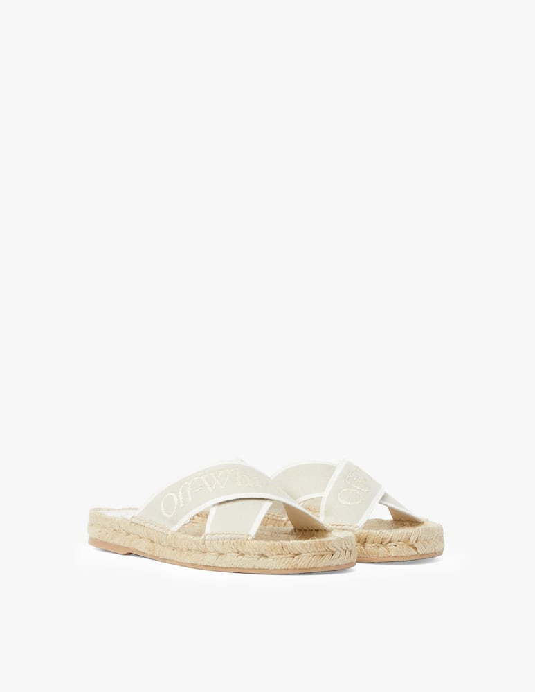 rinascente Off-White Ciabatte espadrillas in cotone Cris Cross - beige
