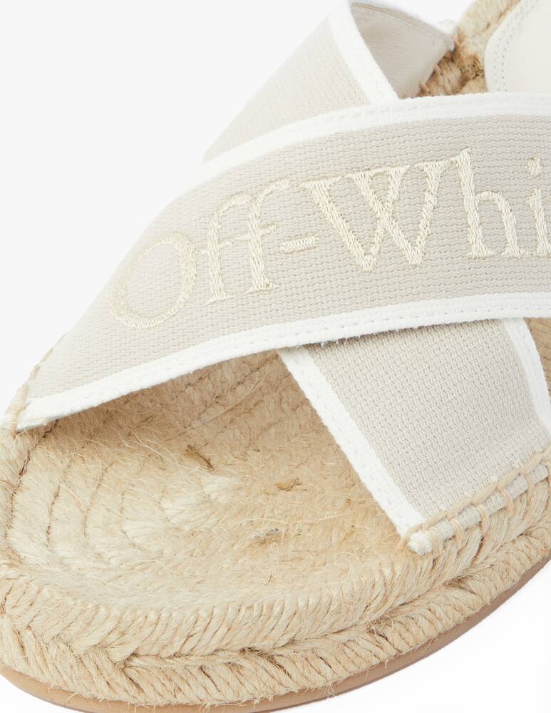 rinascente Off-White Ciabatte espadrillas in cotone Cris Cross - beige