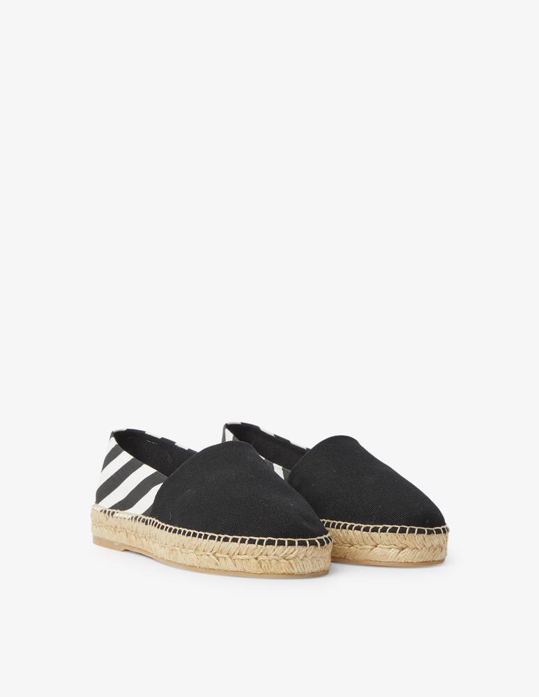 rinascente Off-White Espadrillas in cotone a righe - nero