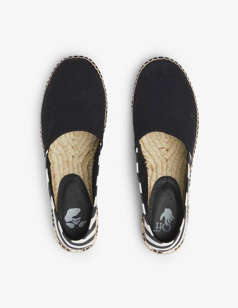 rinascente Off-White Espadrillas in cotone a righe - nero