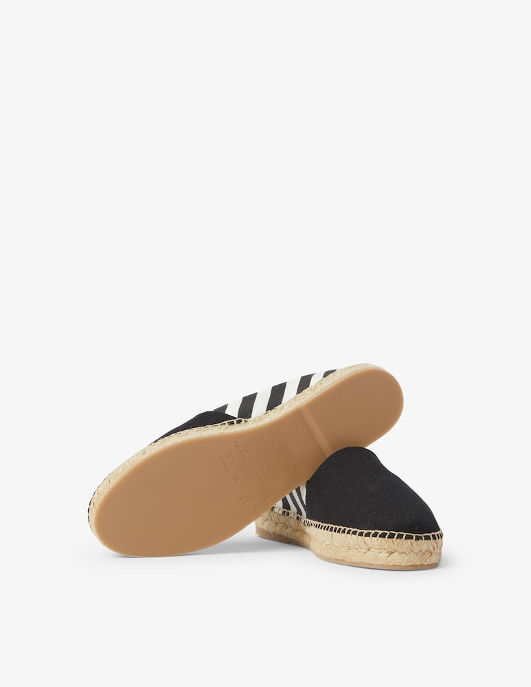 rinascente Off-White Espadrillas in cotone a righe - nero