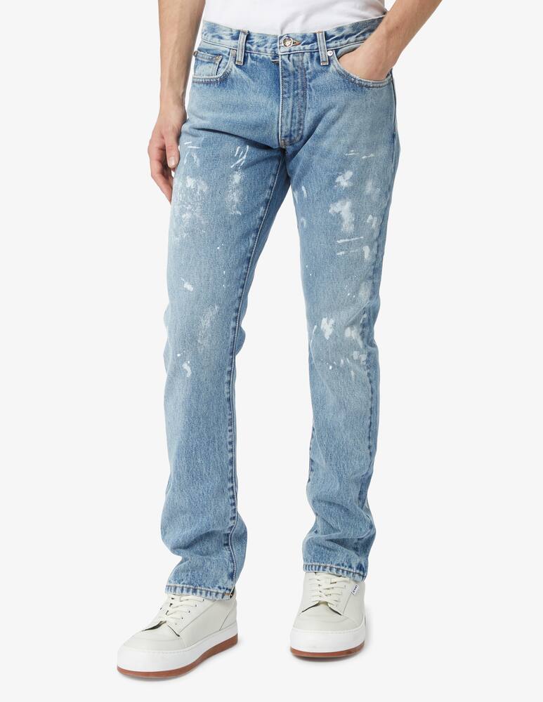 rinascente Off-White Jeans diagonal con ricamo retro - blu