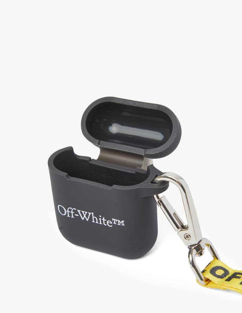 rinascente Off-White Lettering silicon airpods cover - black