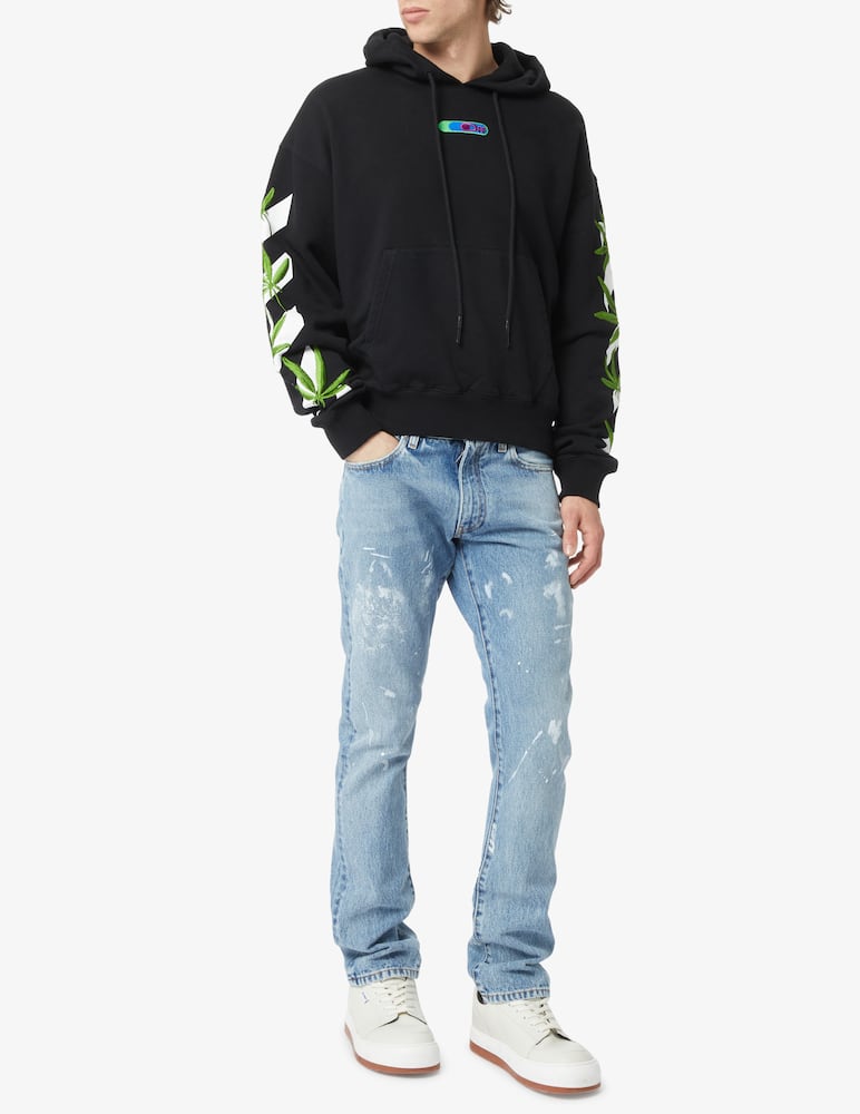 rinascente Off-White Felpa con cappuccio weed arrows - nero