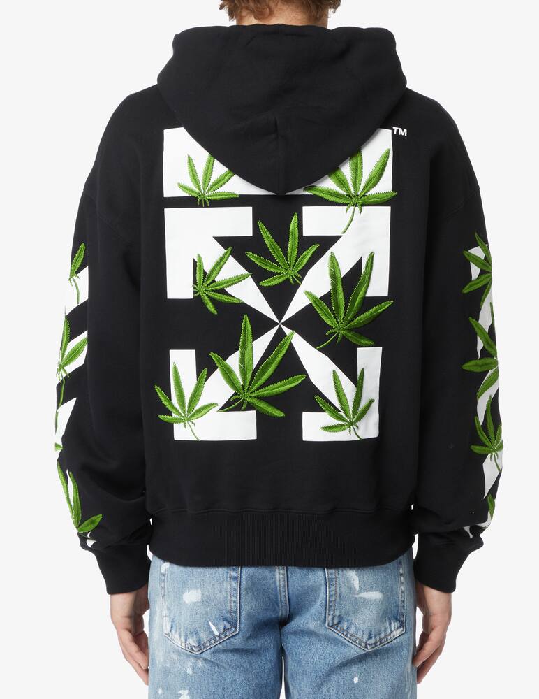 rinascente Off-White Felpa con cappuccio weed arrows - nero