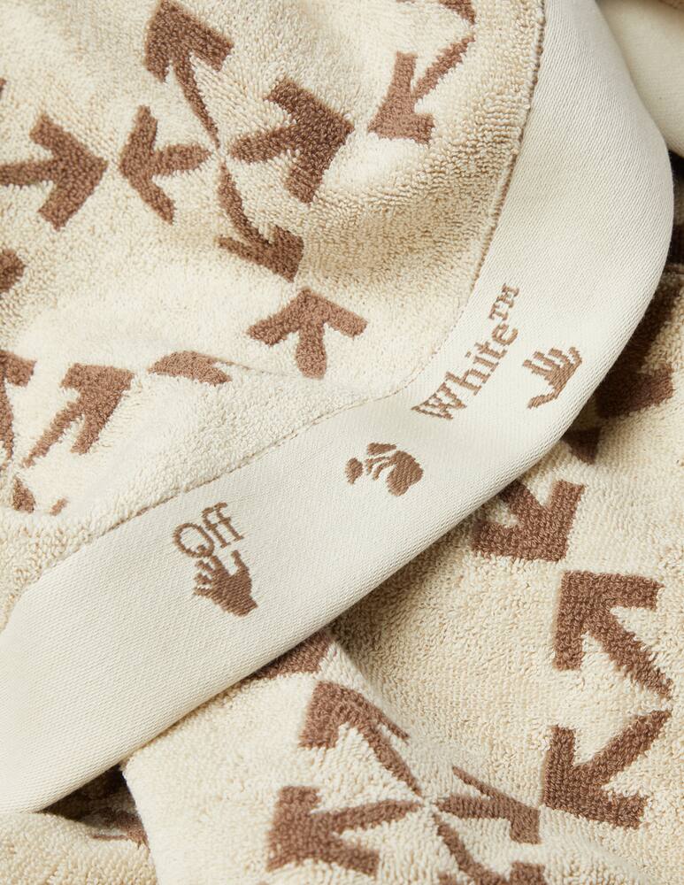 rinascente Off-White Arrow Pattern Towel Set - Cream