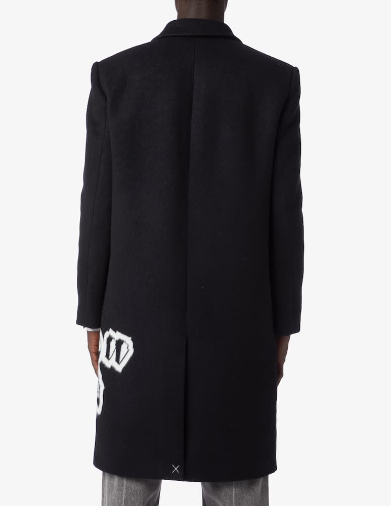rinascente Off-White Graff wool skate coat - Black